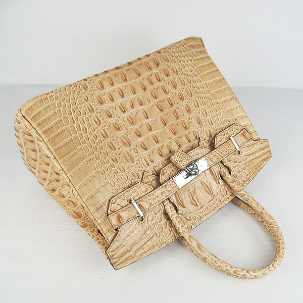 Replica Hermes Birkin 30CM Crocodile Head Veins Bag Earth Yellow 6088 On Sale